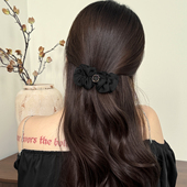 3件8折 韩国真丝发夹女气质高级感褶皱弹簧夹后脑勺盘发一字夹