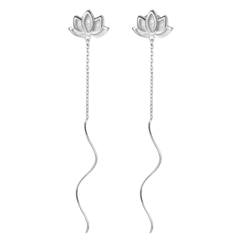 礼轩999足银莲花耳线女纯银