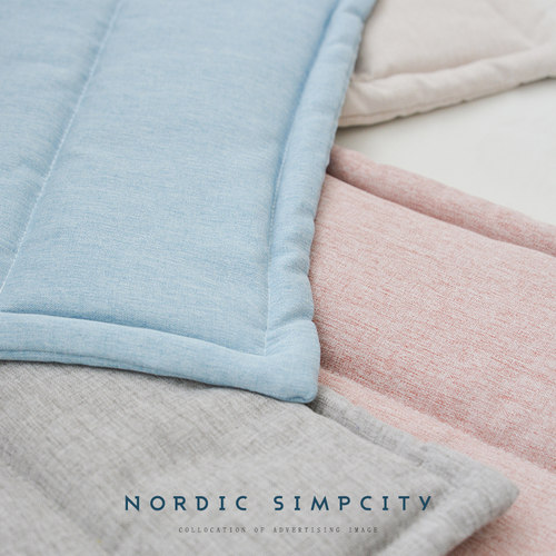 椅子坐垫薄款简约纯色棉麻四季