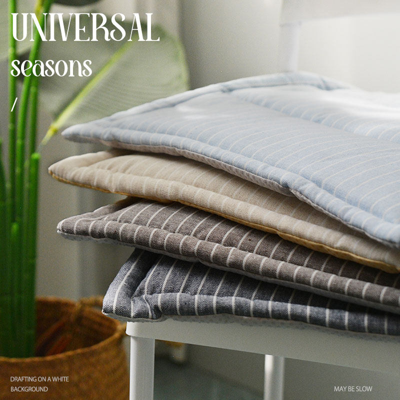 简约棉麻椅垫四季透气办公室久坐学生宿舍坐垫防滑日式条纹餐椅垫,居家布艺,椅垫,淘宝优惠券,粉丝福利购,淘宝优惠卷