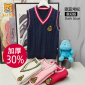 卡西乐男女儿童纯棉马甲夹小宝宝坎肩春秋款 衣背心针织背心 毛线衫