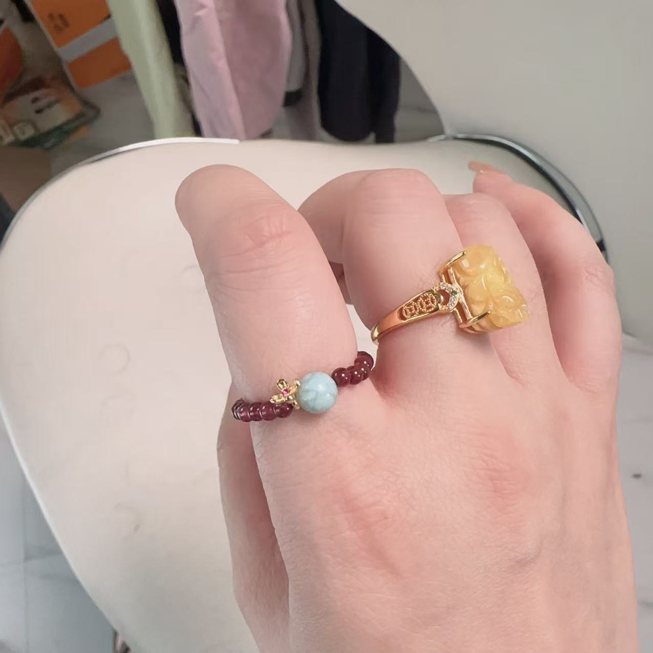 JLZB 777 天然石戒指链接