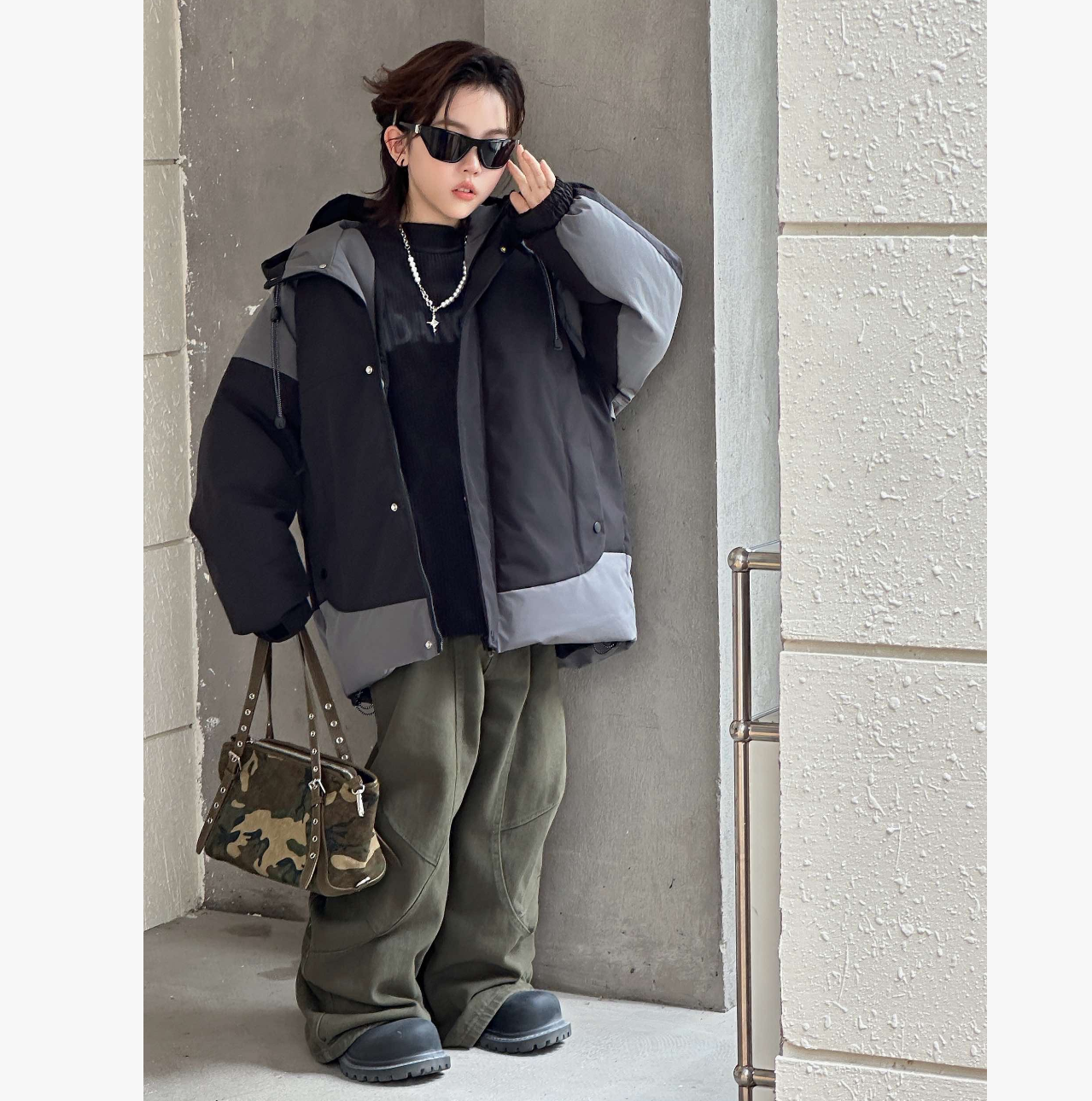 EVERY 68119 撞色拼接大棉棉衣