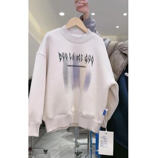 DLMG 290 字母彩虹一体羊羔毛卫衣