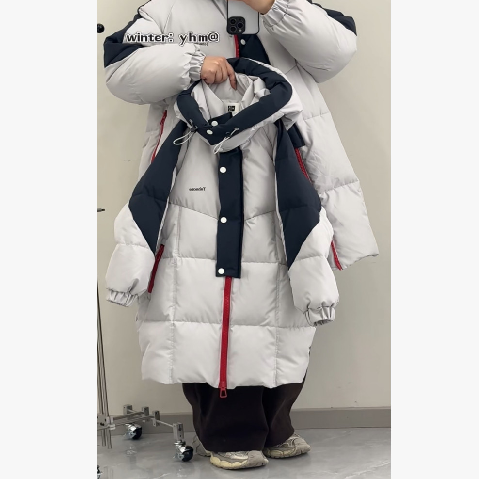 1家 25301 长款撞色羽绒服