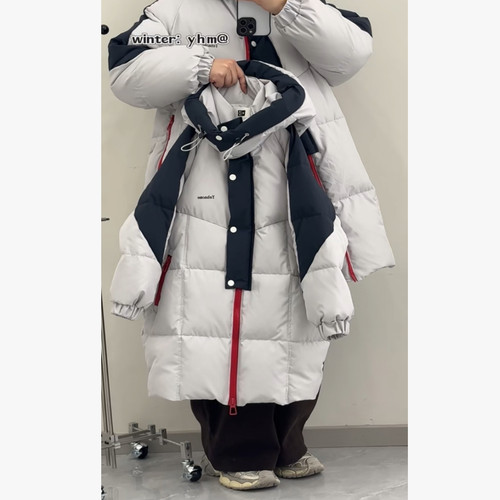 1家 25301 长款撞色羽绒服