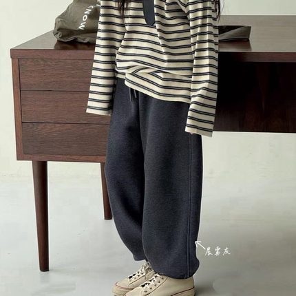 YL 880357 刺绣款一体绒运动裤