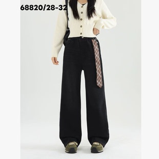 一体绒牛仔直筒裤 LBE 68820