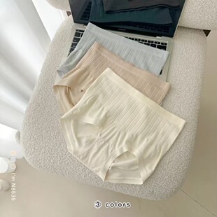 三条装 天丝莱赛尔竖条小清新女士内裤 8535