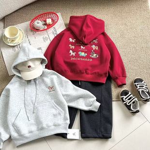 年货小马连帽一体绒卫衣 880371