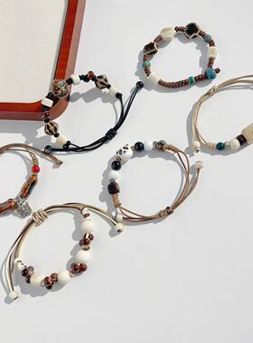 景德镇陶瓷手链一季斑驳新中式简约饰品学生情侣礼物陶瓷手串