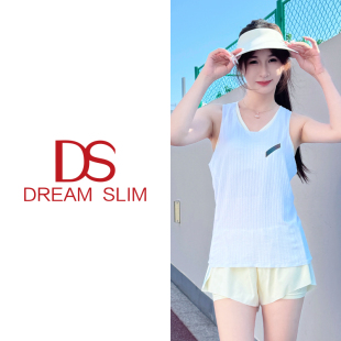 白色专业竞速跑步服马拉松轻薄健身骑行背心零感无压透气运动上衣