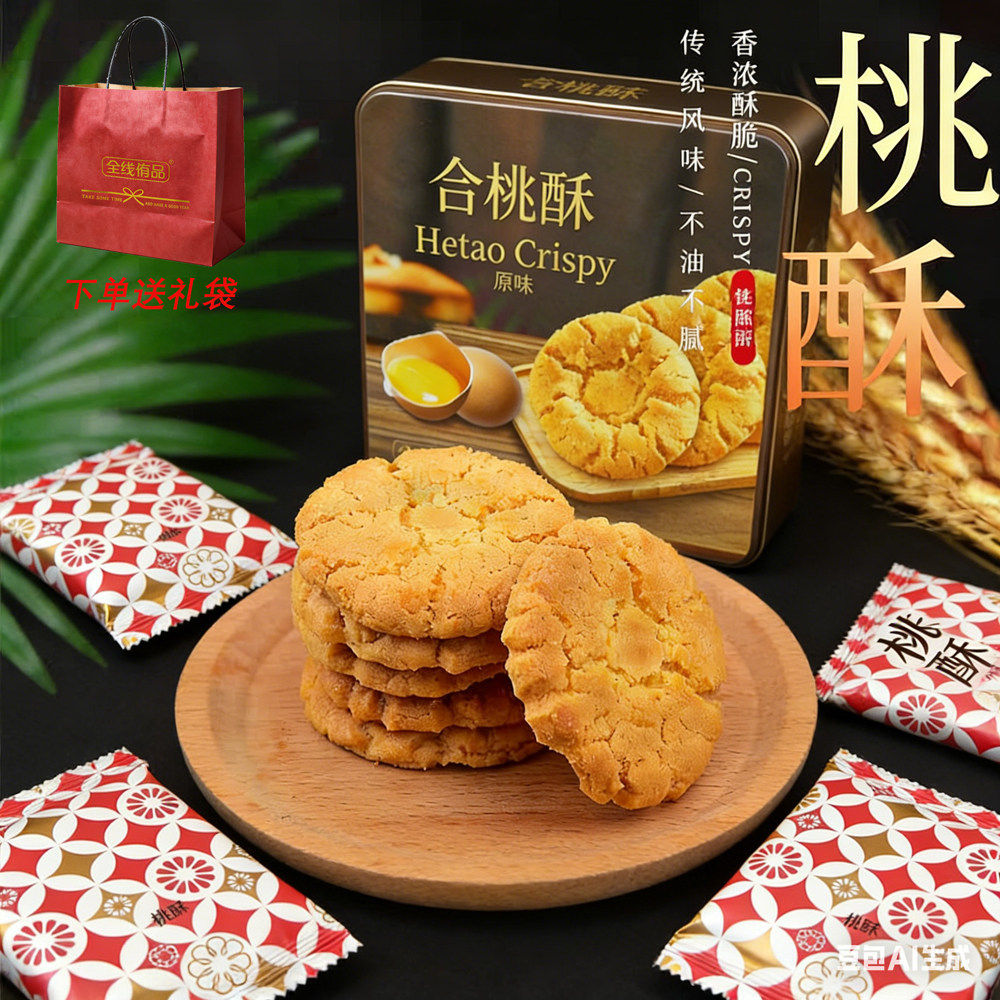 合桃酥【年货礼盒】广东特产手信中式手工糕点零食338g铁罐装送礼,零食/坚果/特产,桃酥/核桃酥,淘宝优惠券,粉丝福利购,淘宝优惠卷