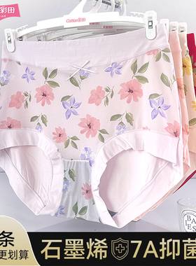 彩田新款女士内裤夏冰丝莫代尔15896高腰收腹抗菌裆大码包臀短裤