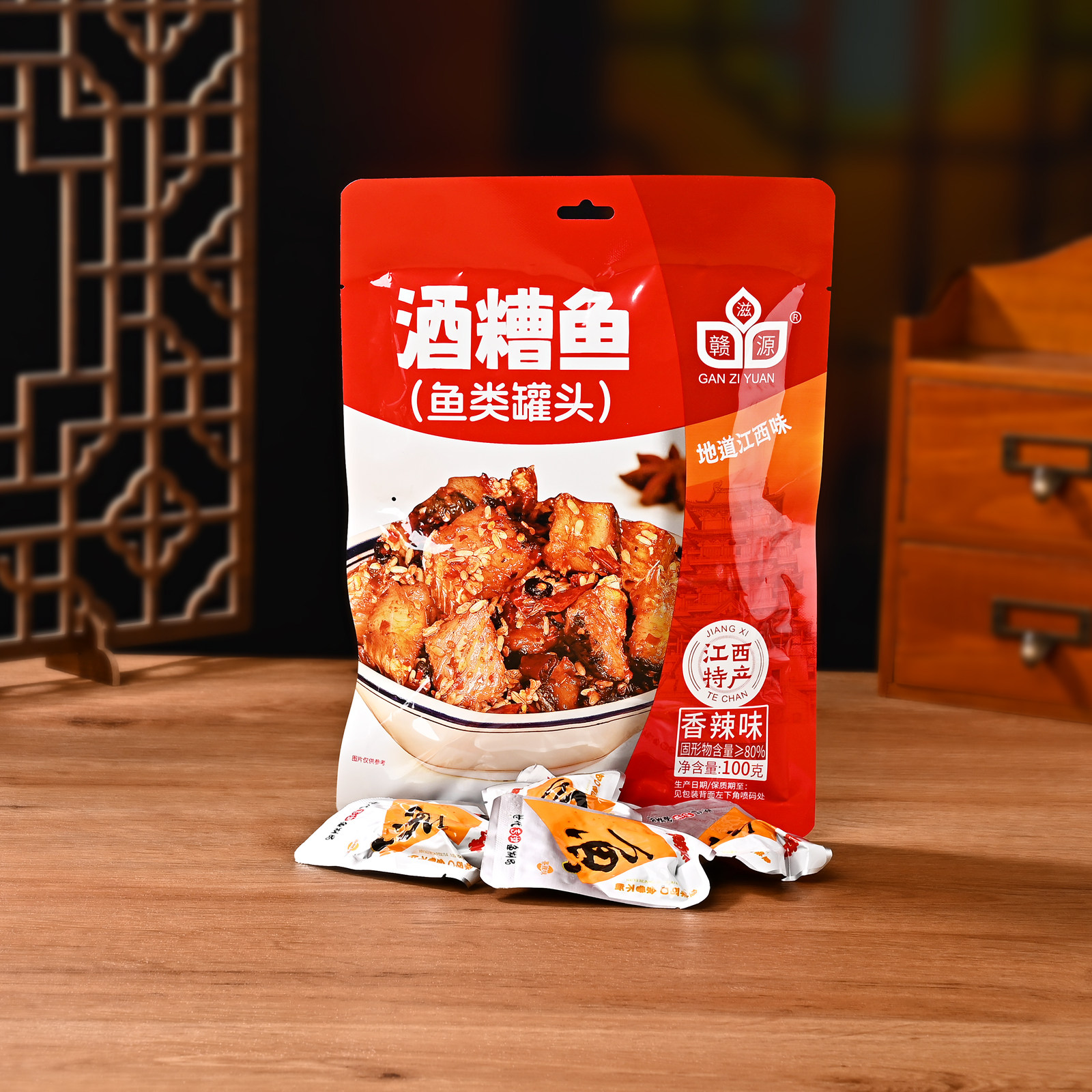 赣滋源九江酒糟鱼100g原香辣味
