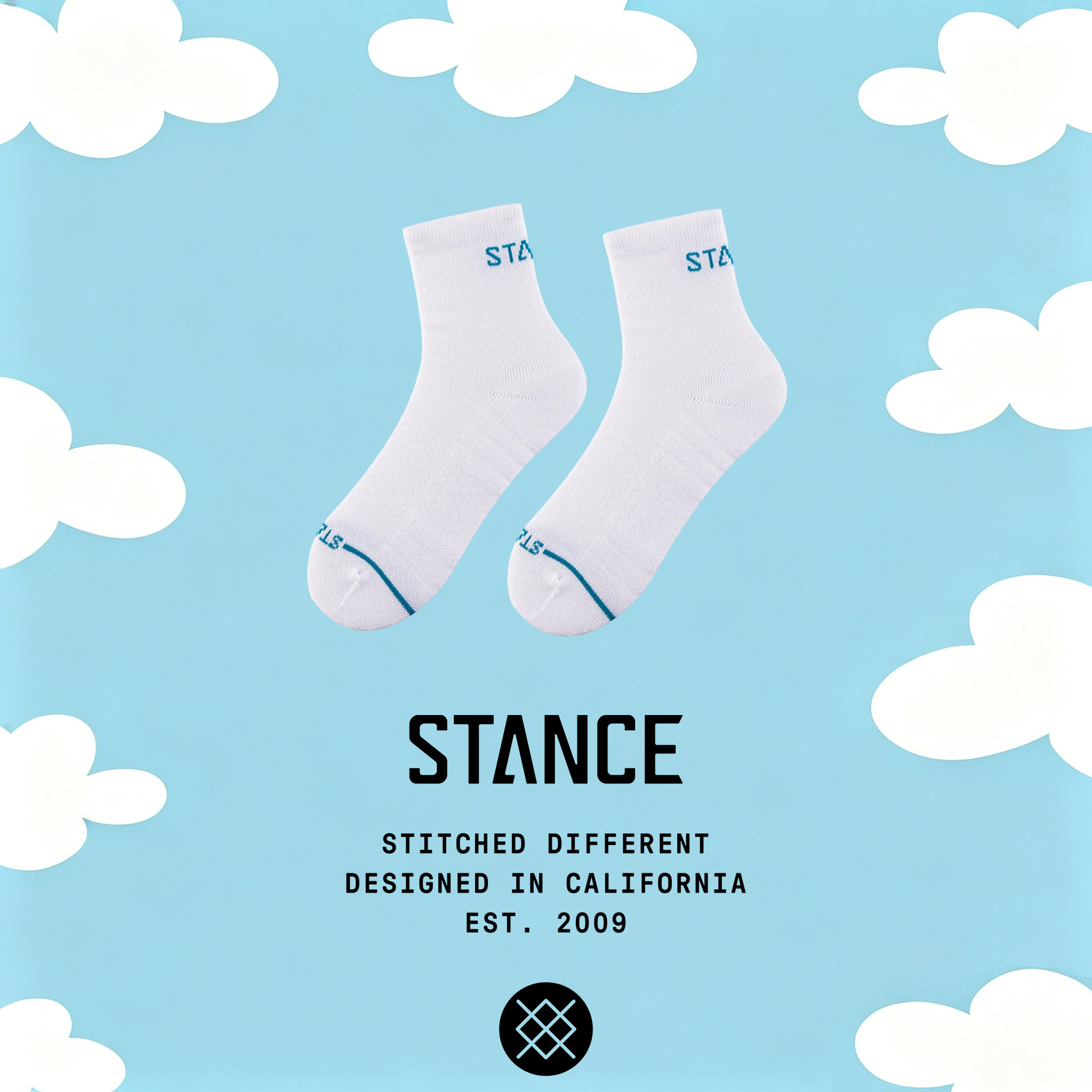 STANCE经典纯色ICON356低筒休闲袜棉袜保暖舒适透气吸汗男袜白袜