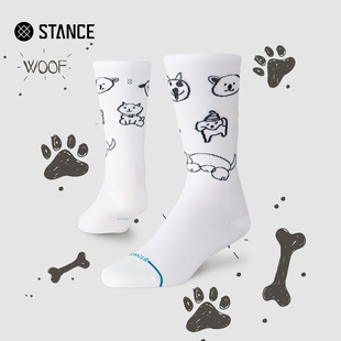 Stance专业骑行袜骑行社团版本-萌狗418超轻白色中国特别款中筒袜