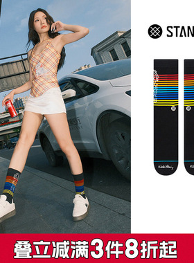STANCE 艺术家KEITH HARING联名款545休闲中筒袜子男女棉透气吸汗