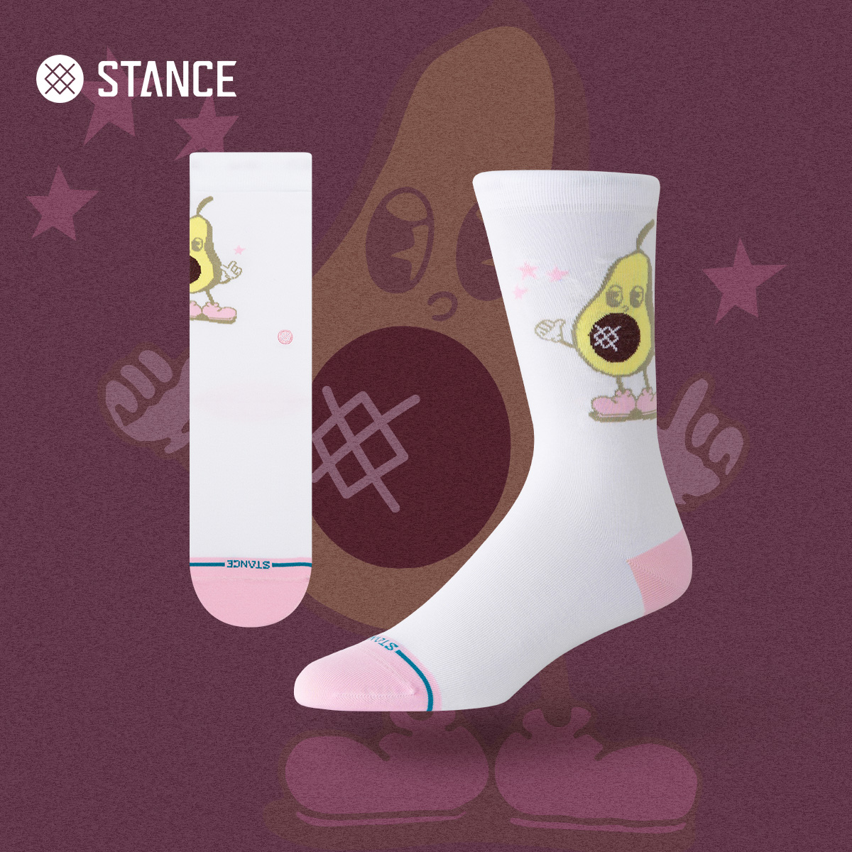 STANCE硬核牛油果卡通中筒袜