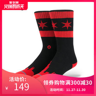 STANCE/558中筒袜男袜星星图案综合训练运动潮袜舒适吸汗休闲袜子