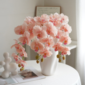 手感蝴蝶兰仿真花9头蝴蝶兰酒店样板间装 饰花家居插花摆件客厅花