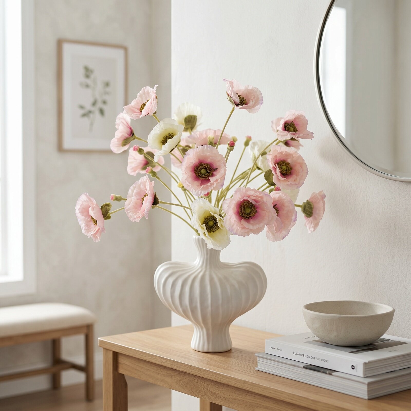 仿真大花冰岛虞美人假花欧式家居软装摆设婚礼绢花罂粟花落地长枝