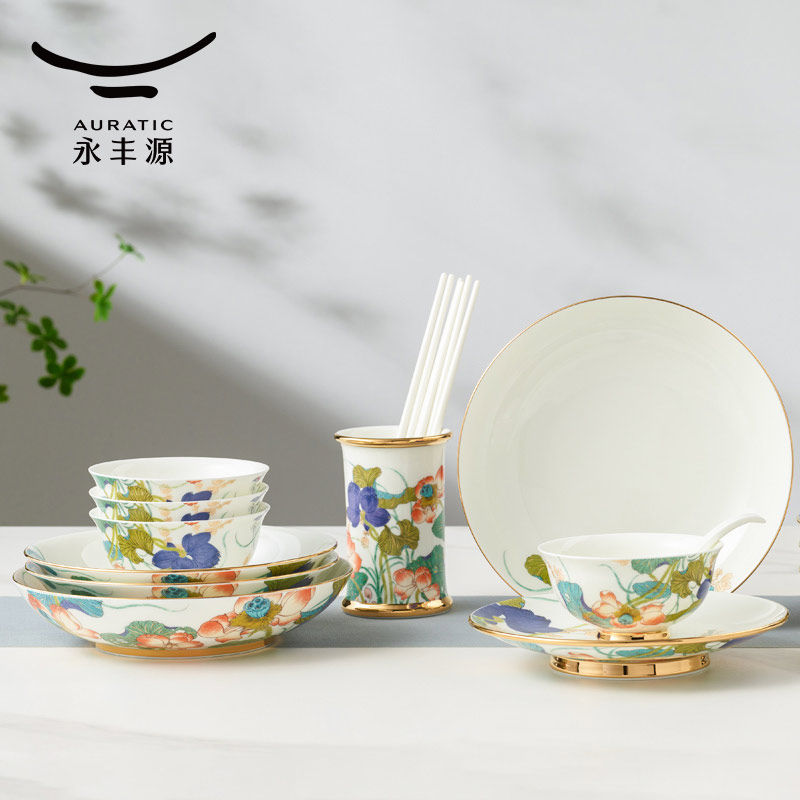 国瓷永丰源幸福和鸣30/31/44头陶瓷餐具礼盒套装碗碟礼盒
