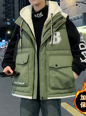 不起球不褪色羽绒棉马甲外套男