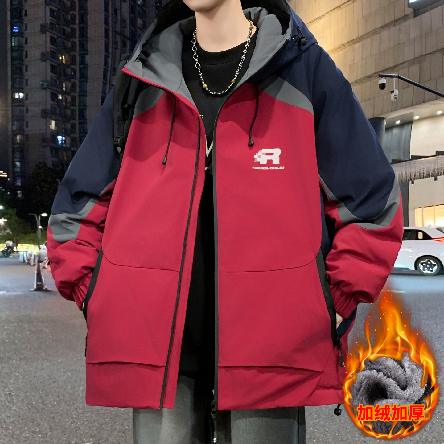 不起球不褪色不缩水加绒加厚外套