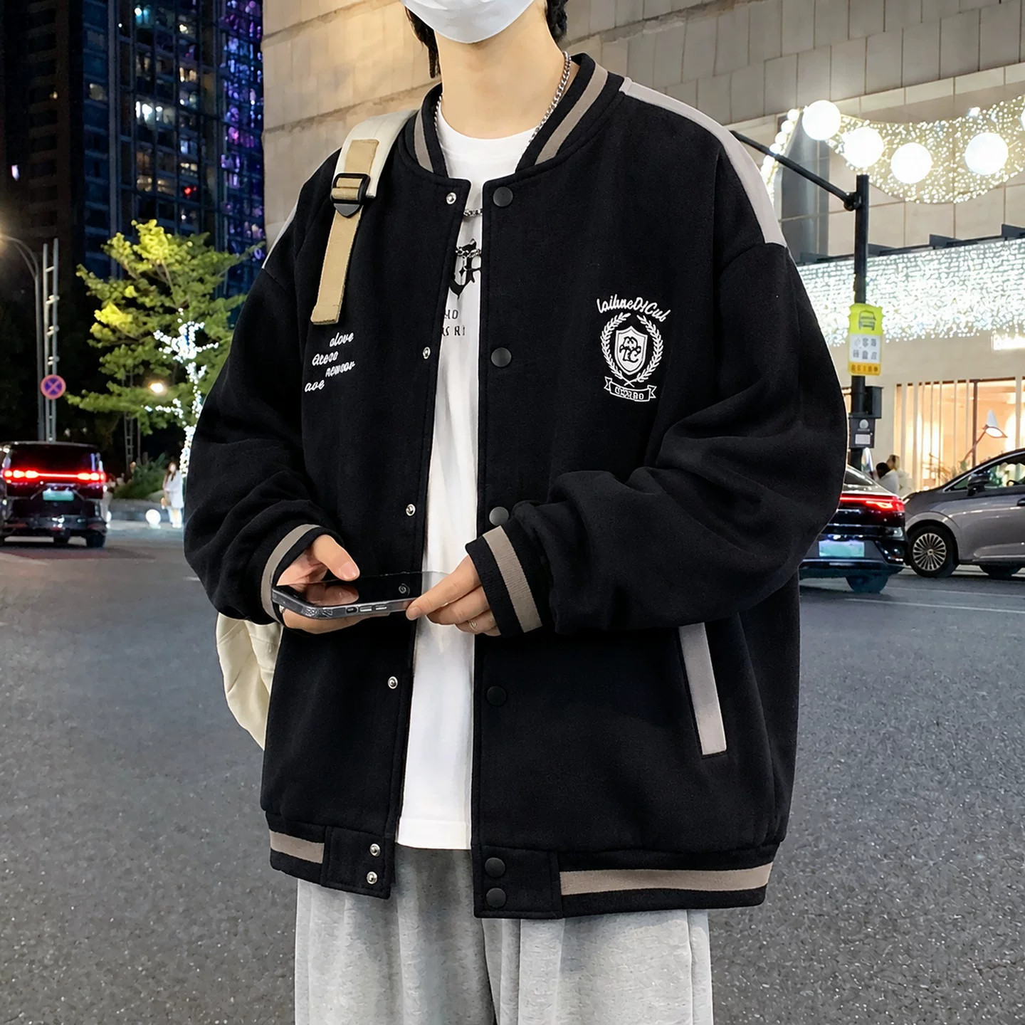 不起球不褪色不缩水棒球服外套潮图片