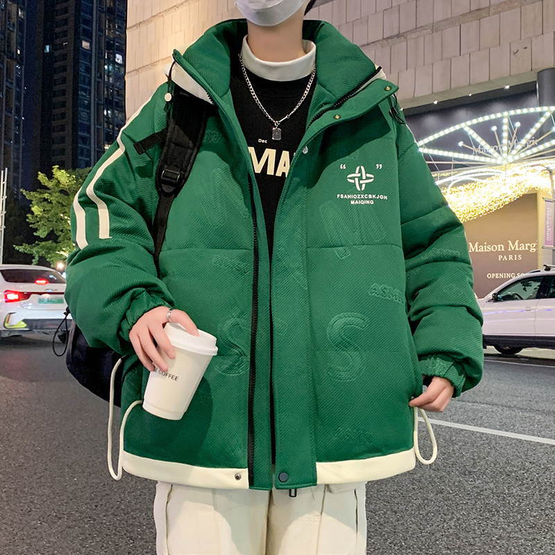 不起球不褪色加棉加厚羽绒棉服