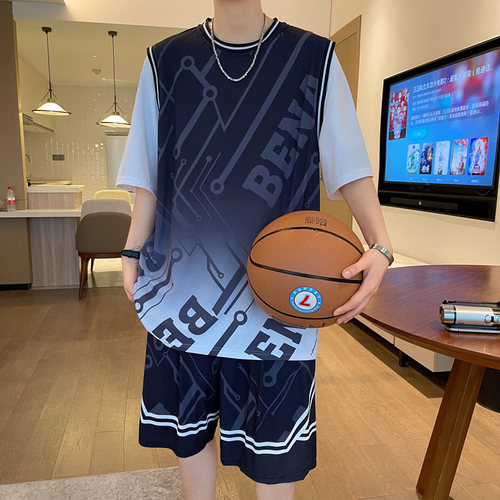 不起球不褪色短袖t恤篮球服套装