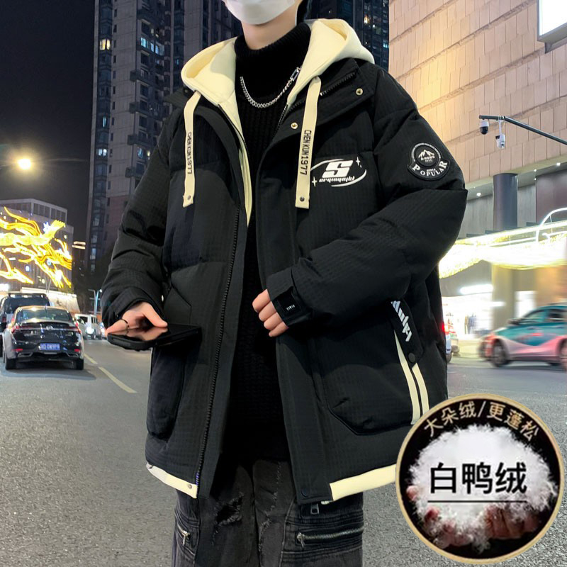 不跑绒不钻绒白鸭绒羽绒服厚外套