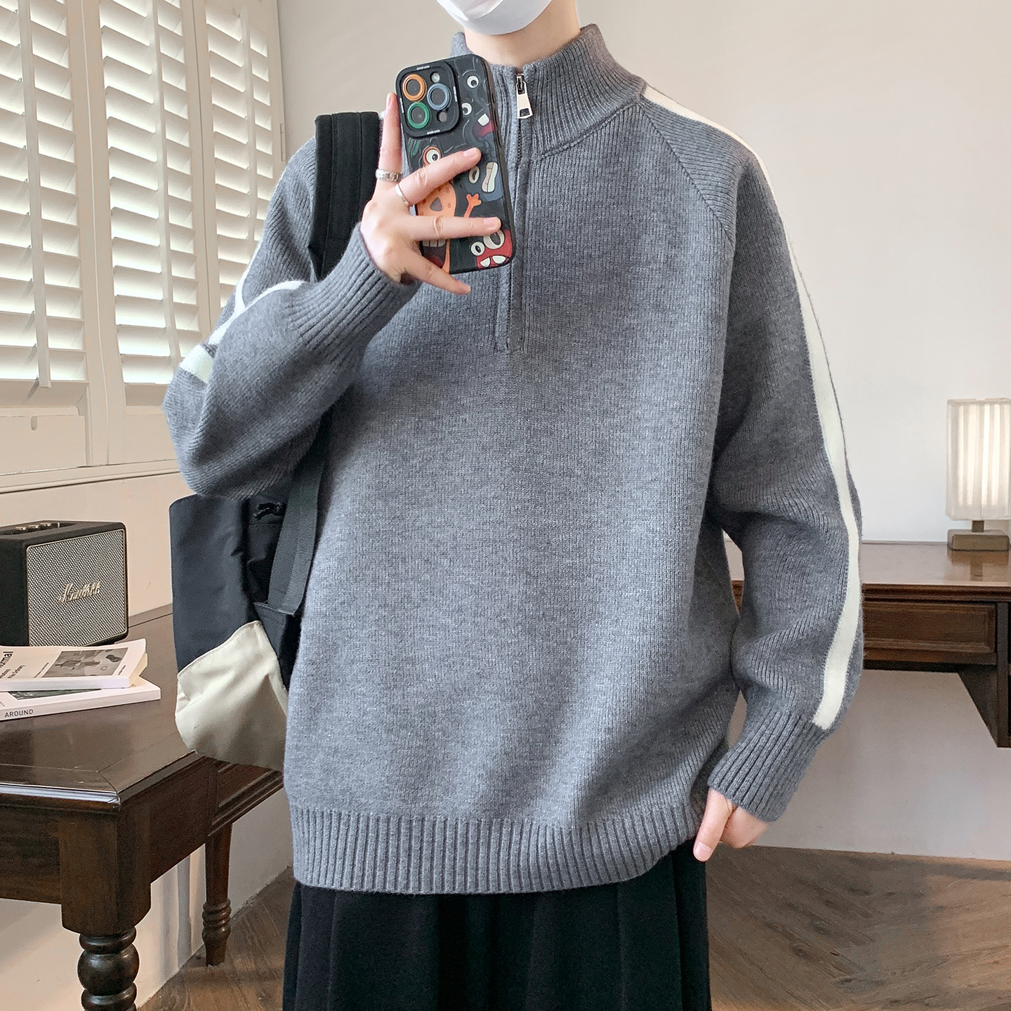 不易起球不易褪色不易缩水毛衣男