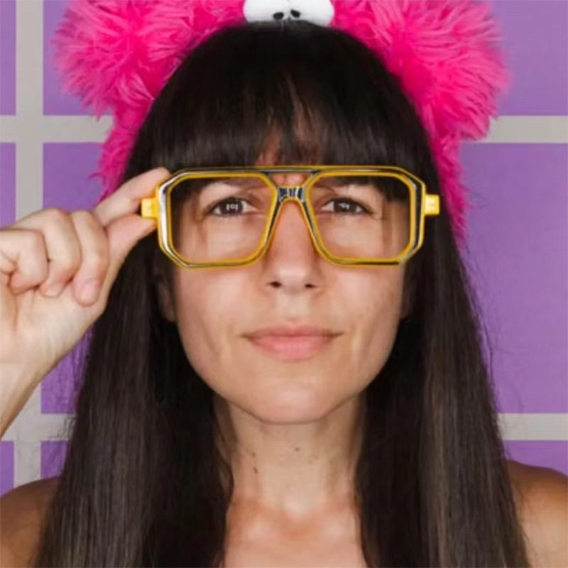 2025新款撞色太阳镜男欧美个性百搭双梁铆钉眼镜运动糖果色墨镜女