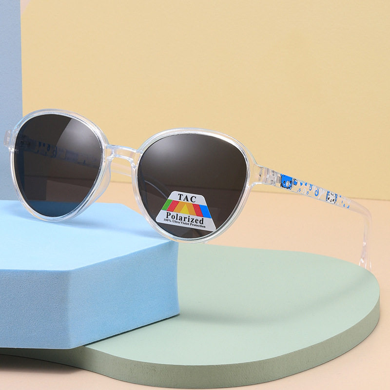 现货3-12岁儿童太阳镜 2025新款圆框tac偏光太阳眼镜男女跨境墨镜
