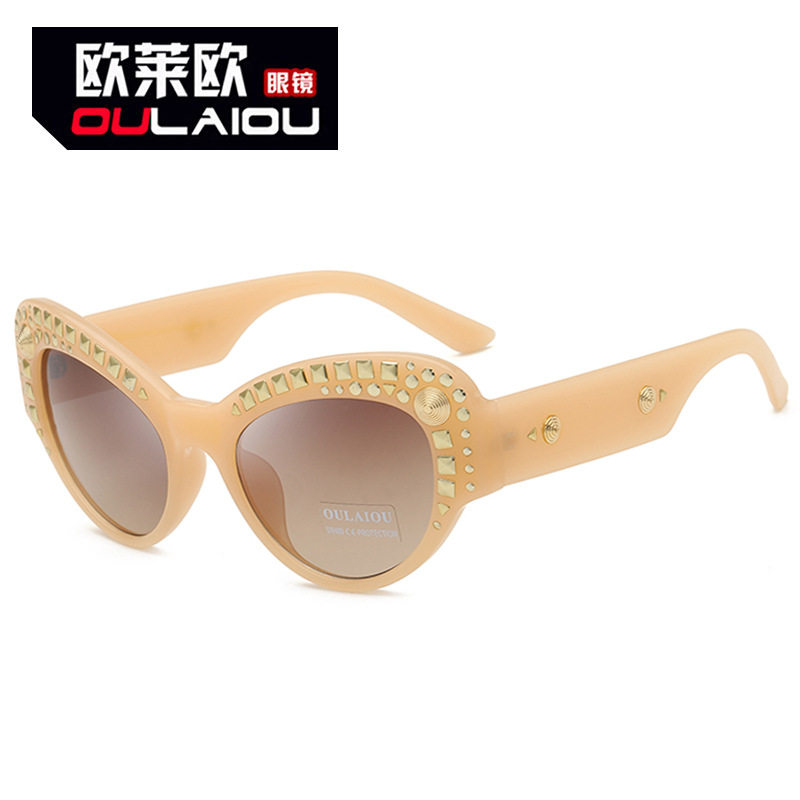 个性粗框复古豹纹太阳镜欧美创意新款女墨镜防紫外线太阳眼镜现货