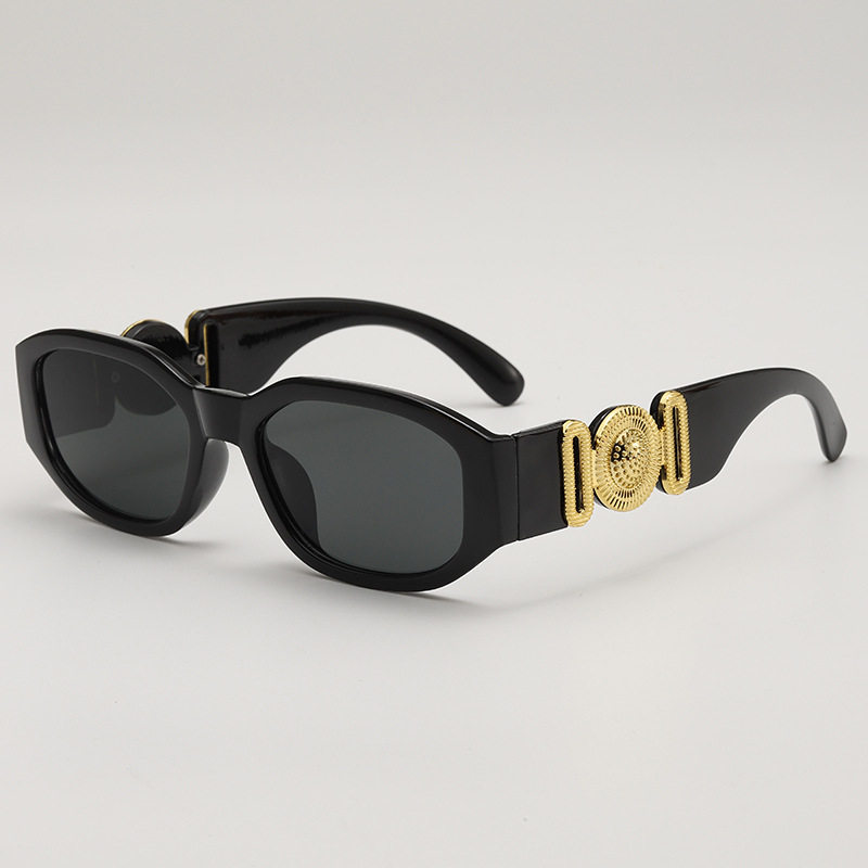 新款防晒猫眼墨镜复古太阳镜长方形框防晒明星同款欧美风太阳眼镜