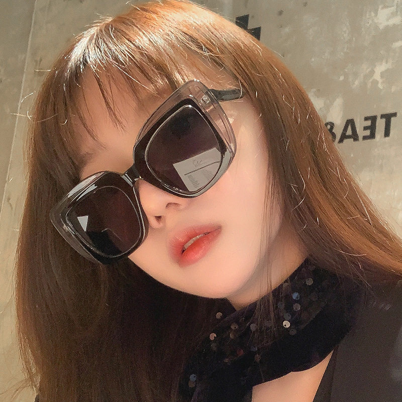 新款欧美时尚超大框太阳眼镜个性糖果色多边形网红街拍墨镜女