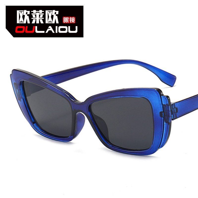 欧莱欧5227太阳镜2024新款潮欧美个性墨镜sunglasses双层蝴蝶