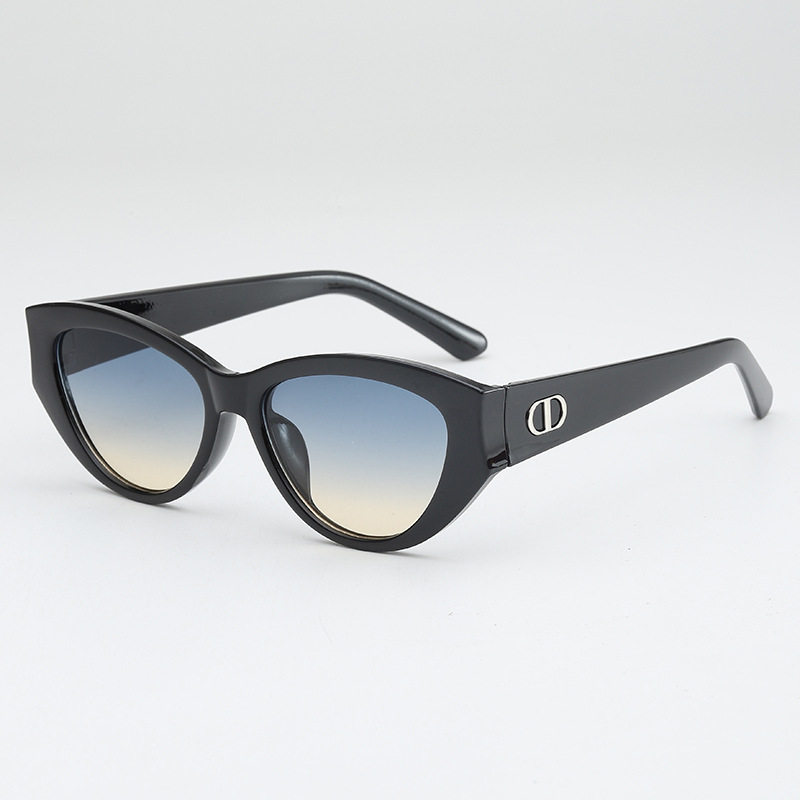 跨境新款猫眼大框时尚个性男女士太阳镜简约百搭休闲优雅墨镜