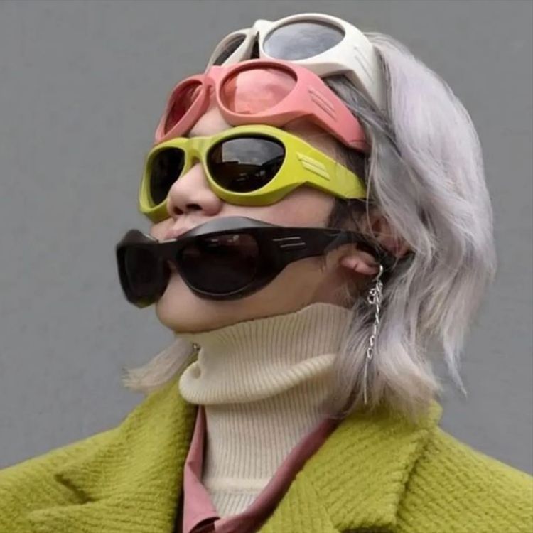 千禧未来感银色镜面男女墨镜骑行眼镜炫彩运动个性防晒太阳镜
