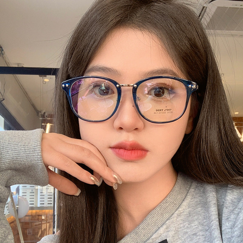 韩版tr90圆形全框眼镜架时尚复古潮流显脸小无度数平光镜