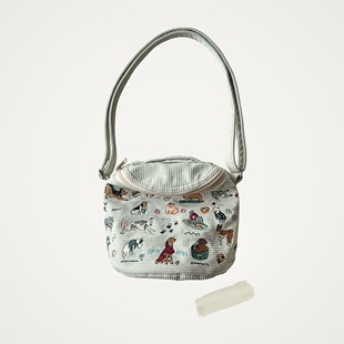 泰国小众品牌 hamblepie 可爱狗狗尼龙刺绣手提包水桶包野餐包