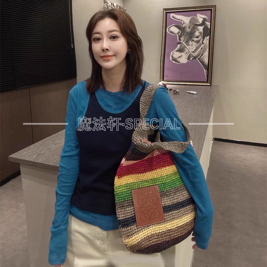 撞色两件套小衫修身显瘦