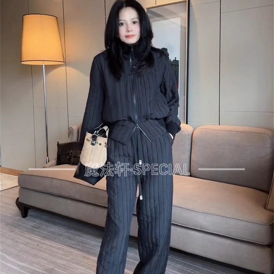 2025新款冬季立领短款时尚套装
