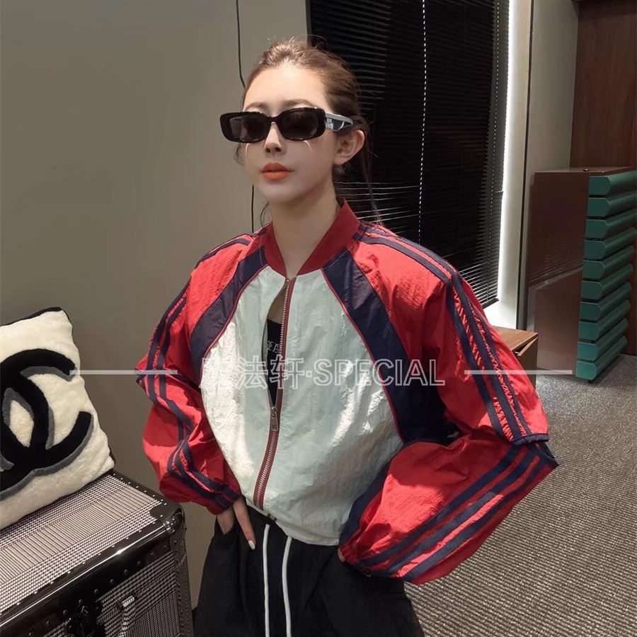 撞色拼接防晒衣外套女2025新款夏季立领袖子漏洞长袖上衣欧洲站Q