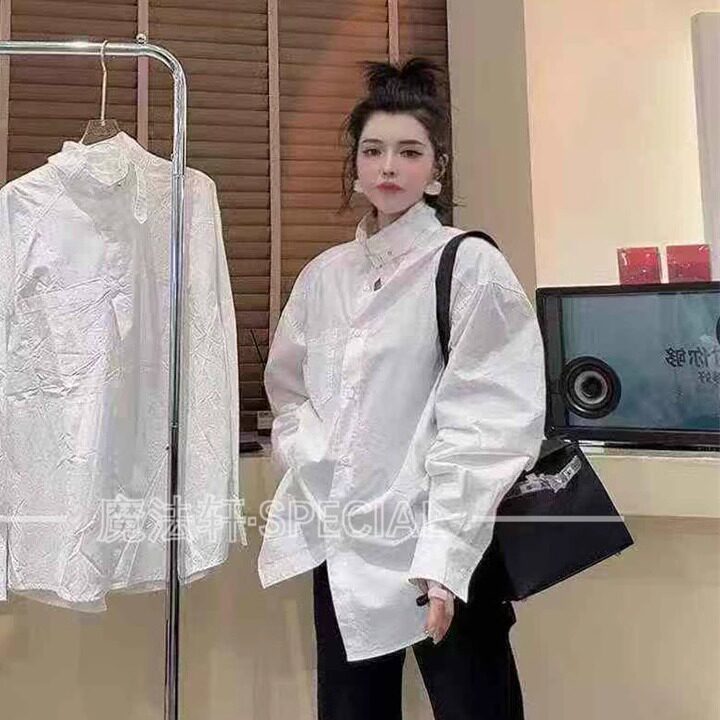 2025冬季高领长袖oversize衬衫