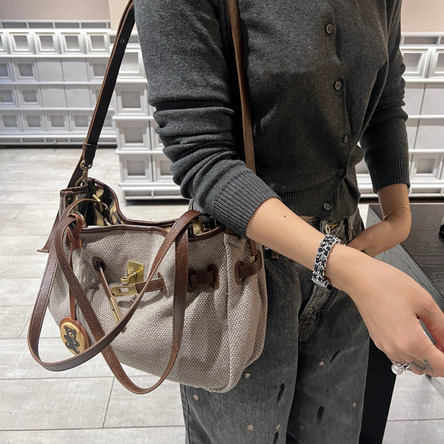 高级感织物凯莉包女2025新款大容量通勤单肩手提包时尚百搭腋下包,箱包皮具/热销女包/男包,通用款女包,淘宝优惠券,粉丝福利购,淘宝优惠卷
