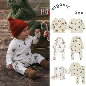上新现货 Organic Zoo节日系列圣诞印花婴儿连体衣爬服家居服套
